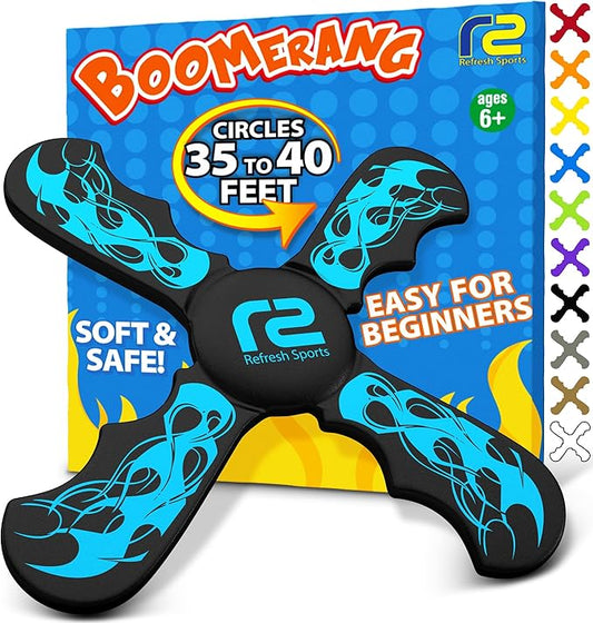 Boomerang Cool Toys For Ages 8-13 - Best 6 Year Old Boy Birthday Gift Soft Kid Toys For Boys & Girls to Play Indoors or Outdoors - Gift for Kids 6 7 8 9 10 11 12 & Up 7 Year Old Birthday Party Favor