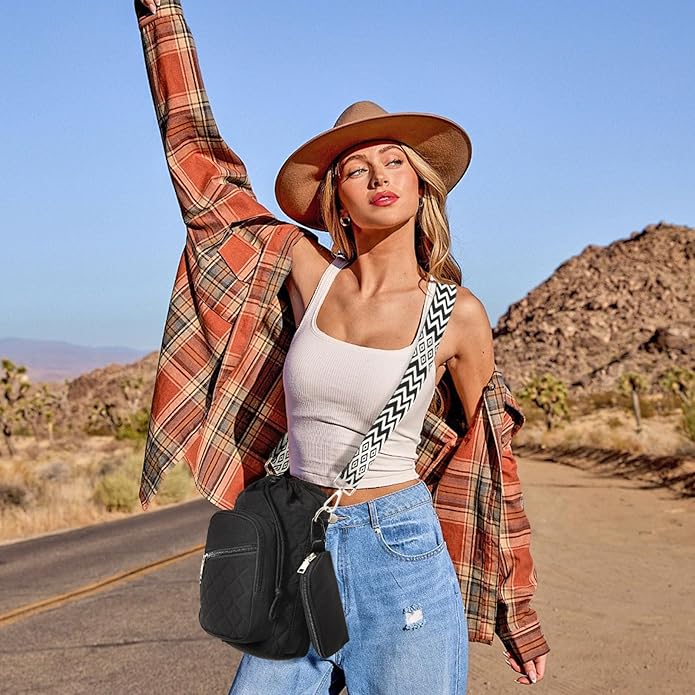 Water Bottle Carrier Bag with Strap, Water Bottle Holder Crossbody Bags for Women Men for Walking, Hiking,Cycling