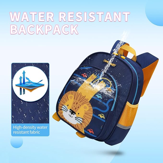 Cute Lion Toddler Backpack for Girls & Boys Mini Animal Cartoon Travel Bag for Babies 1-5 Years Durable & Lightweight Baby Backpack (Lion Design)