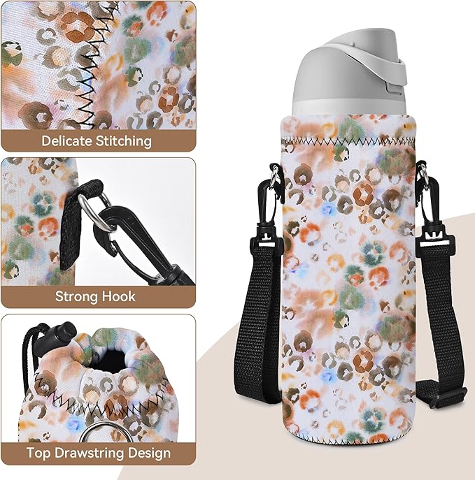 AUPET Water Bottle Bag Carrier,24oz/32oz Insulated Neoprene bottle Sling Holder Case Pouch Cover for 1000ML/750ML Bottles with Shoulder Strap for walking