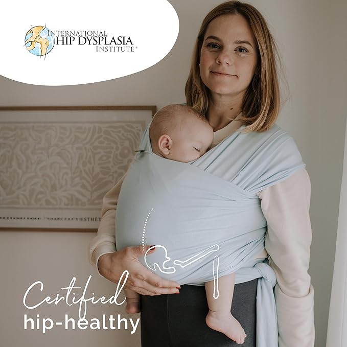 Boba Baby Wrap Carrier - Original Baby Carrier Wrap Sling for Newborns - Baby Wearing Essentials - Newborn Wrap Swaddle Holder, Newborn to Toddler Infant Sling (Serenity Light Blue)