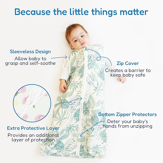 TotAha Sleep Sack 12-15-18-24 Months 3-Pack,Stretchy,Buttery Soft Sleeping Bag,Light Baby Wearable Blanket with 2-Way Safe Zippers for Boys and Girls, 0.5 TOG
