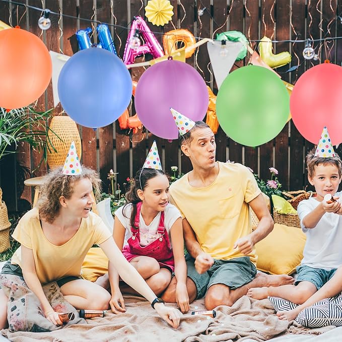 RUBFAC 36 Punch Balloons Punching Balloon Heavy Duty Party Favors For Kids, Bouncy Balls with Rubber Band Handle for Birthday Party, Goodie Bag, Stocking Stuffers for Kids