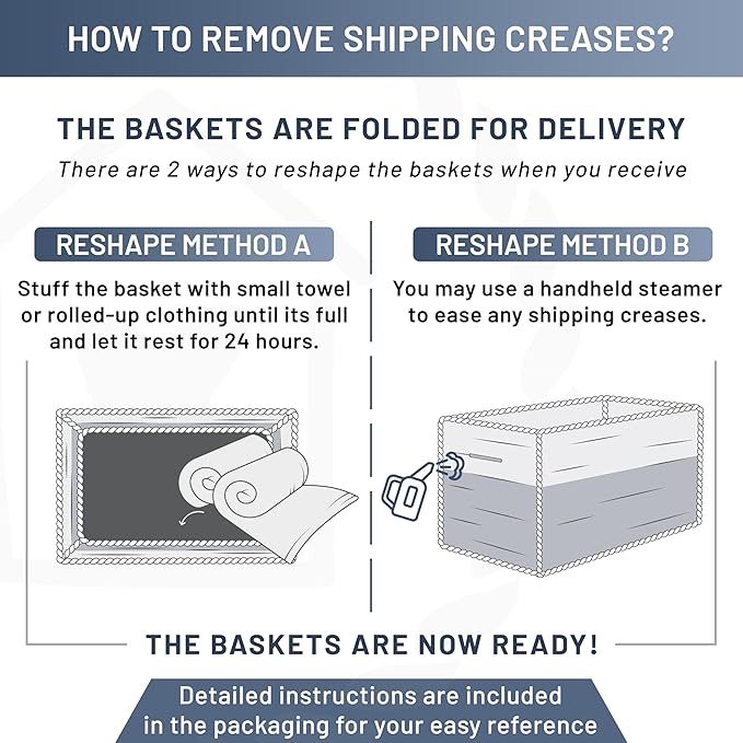 NaturalCozy 13.5”x8.5”x5.5” Rectangle Storage Baskets for Shelves 3 Pack | Cotton Rope Woven Small Baskets for Organizing | Small Storage Bins for Nursery, Bathroom, Closet, Shelf, Decorative