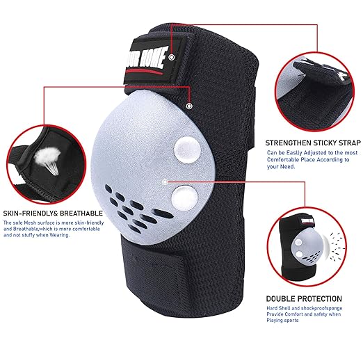 Youth/Kids Knee Pads Elbow Pads Wrist Guards Protective Gear Set for 3-15 Years Child Roller Skates, Skateboard, Cycling, Inline Skating, BMX Bike, Balance Bike, Scooter Riding and Other Outdoor Sports