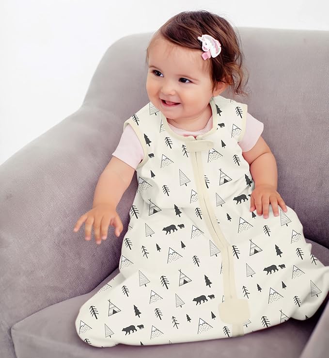 Mama Cheetah Baby Sleep Sack 0.5 TOG, Organic Cotton Baby Wearable Blanket with Two-Way Zipper, Swaddle Transition Baby Sleeping Bag for Newborn Infant Toddler Boy Girl, 18-24 Months