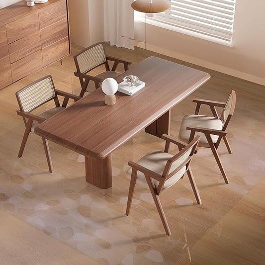 Clear Area Mat for Hard Floors, 4'×6' No Slip Vinyl Floor Mats for Under Dining Table, Pebble Patterned Waterproof Rug Protector for High Traffic Areas, Pet, Splat Mat