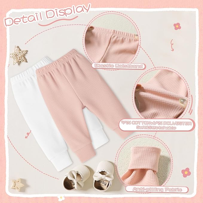 Newborn Toddler Baby Girl Pants Leggings Ribbed Straight Flare Infant Girl Pants Leggings Bell Bottoms 5 Packs