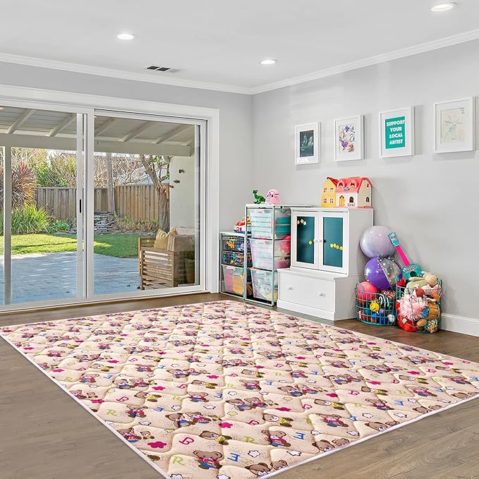 Baby Play Mat - 79" X 71",Premium Thicker Foam One-Piece Crawling Mat, Machine Washable, Extra Large Anti-Slip Activity Playmat for Babies, Toddlers & Infants
