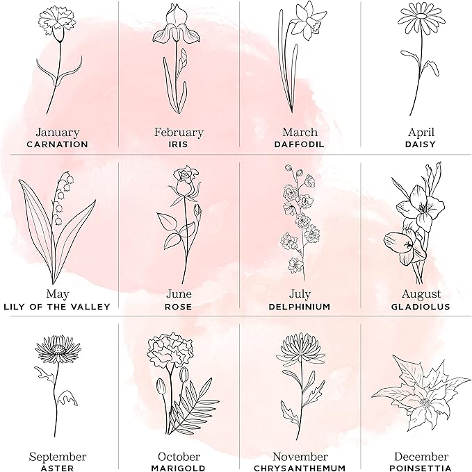 Custom Leather Jewelry Box w/Name & Birth Flower Month - Birthday Gifts for Women, Personalized Jewelry Travel Case - Customized Jewelry Organizer Box, Mom Birthday Gifts - Gray