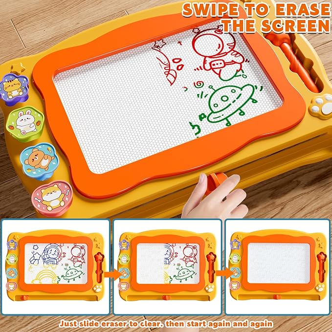 Large Magnetic Drawing Board Toddler Toys for 3 4 5 6 Year Old Kids Girls Boys, Doodle Board Montessori Preschool Educational Travel Toys Gifts for 3 4 5 6 Year Old Etch Sketch Erasable Writing Pad