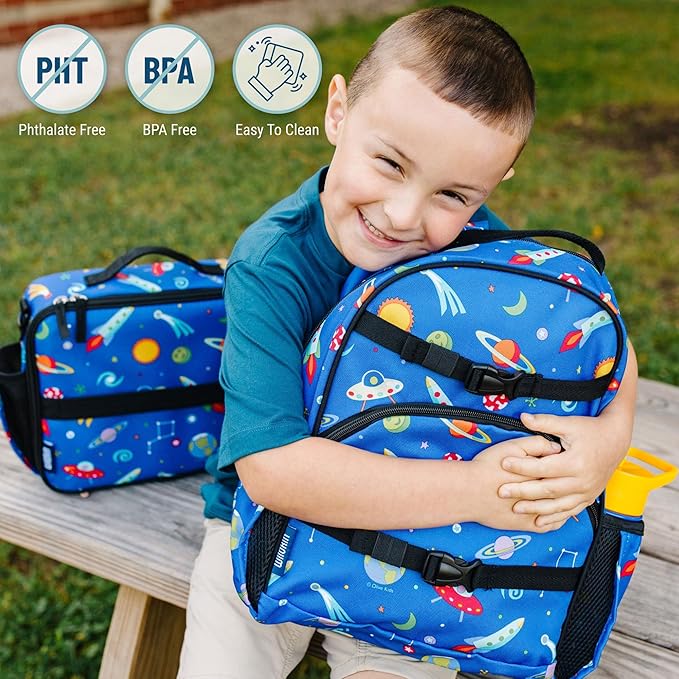 Wildkin ECO rPET 15-inch Kids Backpack – Sustainable, Padded, Adjustable – Out of This World