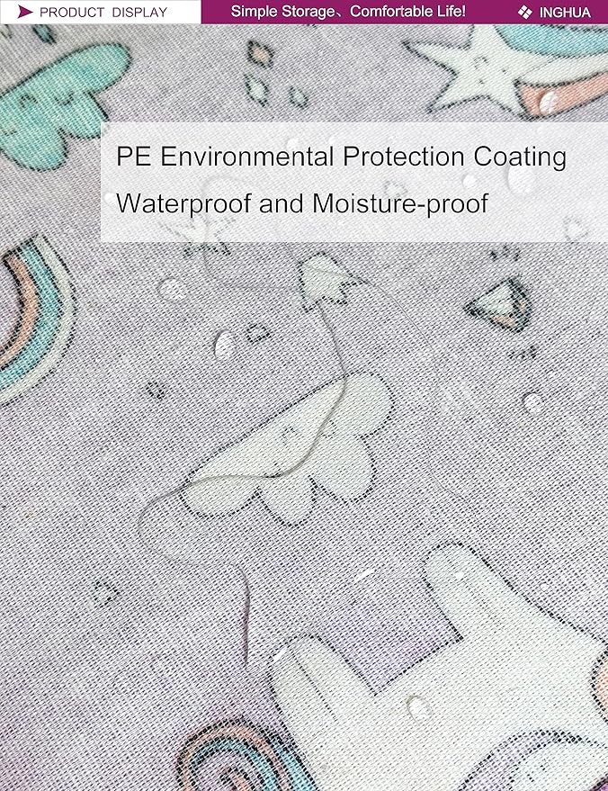 Rectangular Storage Basket Fabric Organizer Bin for Toys,Books,Clothes,Gifts,Pets-Perfect for Home,Office,Nursery,Dorm,Shelf(Rec-Unicorn)