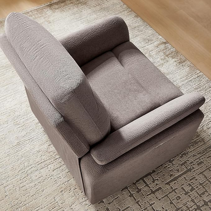 Power Recliner Chair Swivel Glider, Electric Rocking Recliner Chairs with USB and Type-C Ports, Nursery Chair Recliner for Living Room, Bedroom, Apartment（Light Brown）