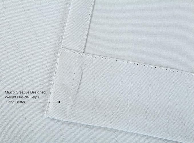 MIUCO Blackout Curtains Room Darkening Curtains Textured Grommet Window Curtains for Living Room 2 Panels 52x84 Inch Long Greyish White