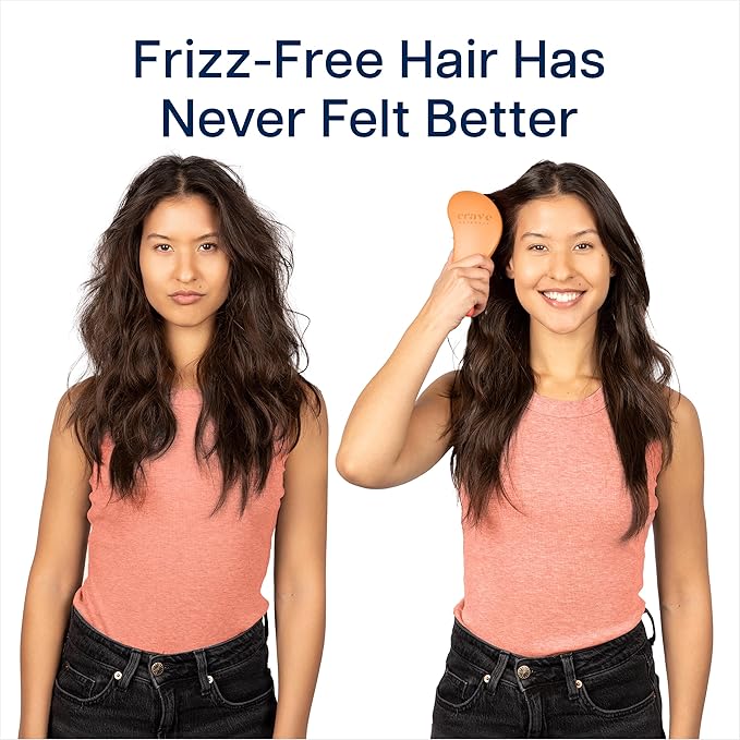 Crave Naturals Glide Thru Hair Brush - 2 Pack Detangler Brush for Curly, Straight, Wet or Dry Hair - Gentle Detangling Brushes for Adults, Kids, Toddlers, 7.5"x3" - Coral and Turquoise