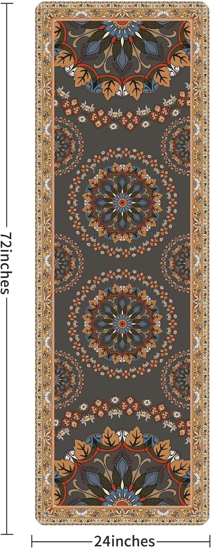 Non Slip Yoga Mat TPE Workout Mat for Men Women, Thick Workout Mat with Carrying Strap, Fitness Mats for Exercise, Yoga, Fitness, Pilates, Floor Workouts (72" x 24" x 6mm)