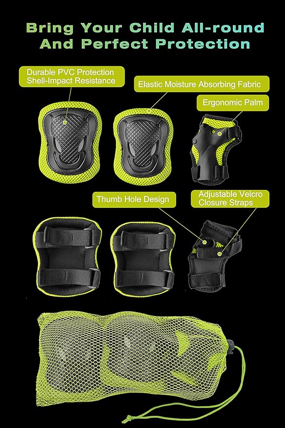 XJD Kids Bike Helmet,Multi-Sport Protective Gear Set for 3-5-8-14 Years Boys Girls with Knee and Elbow Pads Wrist Guards fit Roller Skates,Cycling,Skateboarding,Skating Scooter