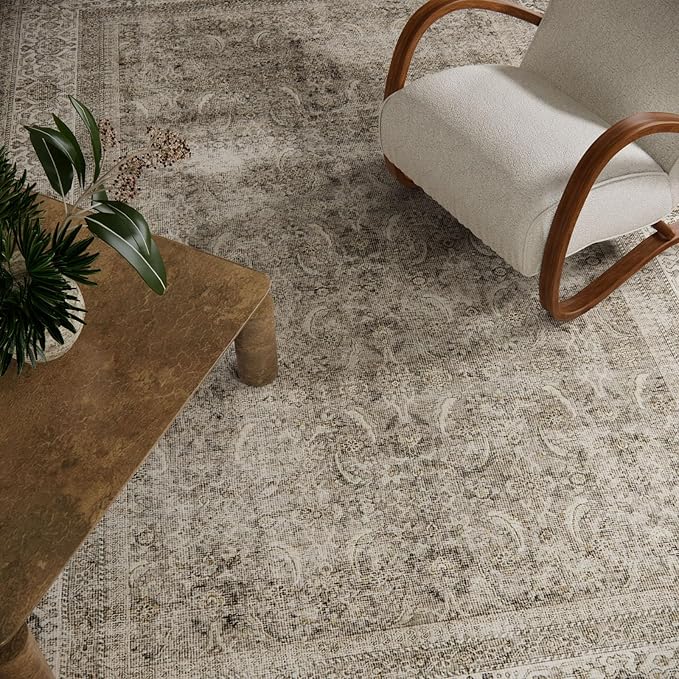 Washable Area Rugs for Living Room: 8x10 Bedroom Rug Boho Vintage Area Rug Stain Resistant Non Slip Low Pile Lightweight Soft Carpets for Dining Room Kitchen Nursery Kids Room Farmhouse