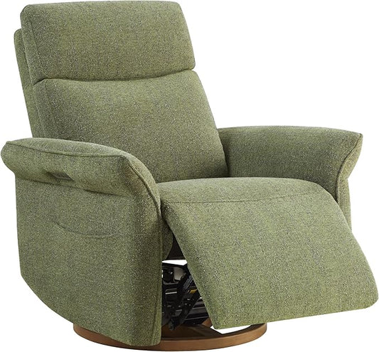 CHITA Power Recliner Chair, Electric Triple-Motor Swivel Glider Nursery Rocking Chair with Adjustable Power Headrest and Lumbar Support, GREENGARD Gold Certified, Solid Wood Base, Forest Green