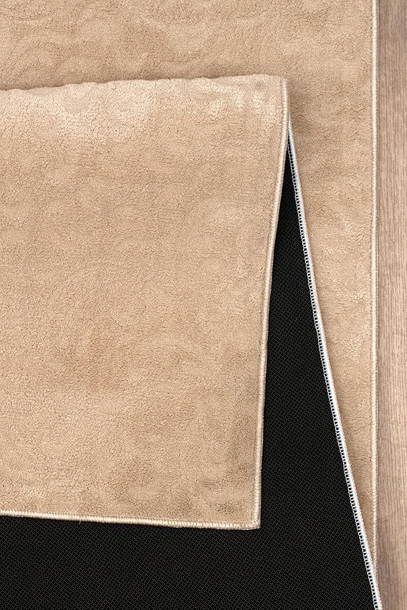 Non-Slip Washable 5x7 Area Rugs for Living Room Bedroom, Ultra Soft Bedside Rug, Indoor Floor Carpet for Kids Girls and Boys, Dorms, Nursery Rooms, Non-Skid Area Rug, Flower Beige, 5' x 7'