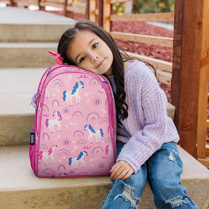 Wildkin 15-inch Kids Backpack – Durable, Padded, Adjustable for School & Travel - Rainbow Unicorns