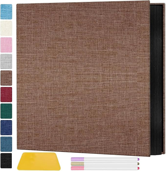 Zesthouse Photo Album Self Adhesive Pages, 60 Pages Magnetic Scrapbook Albums with Sticky Page,Photos Album Holds 8x10 & 5X7 & 4x6 & 6x8 & 3x5, Large Picture Book Ideal for Family,Wedding,Baby