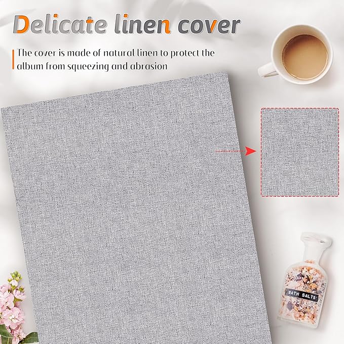 Popotop Photo Album 4x6 1000 Pockets for Wedding Gifts,Linen Hardcover Picture Albums for Family Anniversary Baby Vacation Pictures