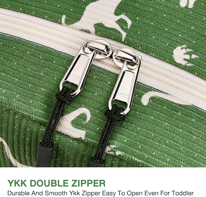 STEAMEDBUN Corduroy Kids Backpack for Girls and Boys 5-8: Boys Backpack for Elementary Kindergarten - 15 inch Cute Backpacks for Kids - Dinosaur