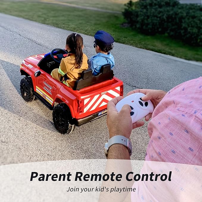 24V 10Ah Electric Police Car Ride on Toy for Big Kids, 4WD 2 Seater Kids Ride on Car SUV w/Remote Control, 4x200W Motors - Red