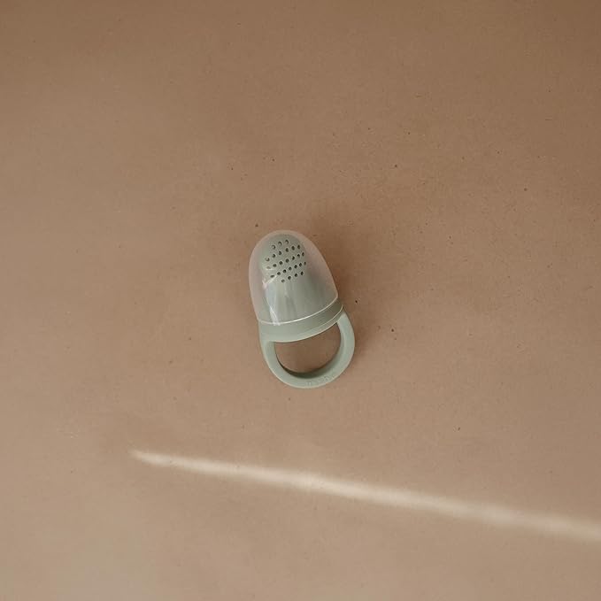 mushie Silicone Baby Fresh Fruit & Food Feeder Pacifier | 6 Months+ (Cambridge Blue)