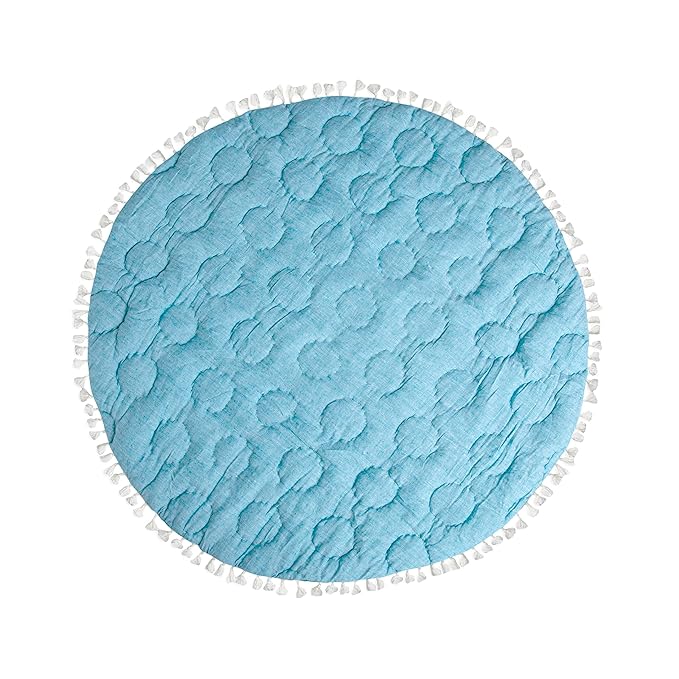 Crane Baby Activity Mat, Baby Play Mat Whale Print, Ocean Nursery Decor for Boys & Girls, Infant Tummy Time Floor, Ocean Nursery Decor, 40" x 40"