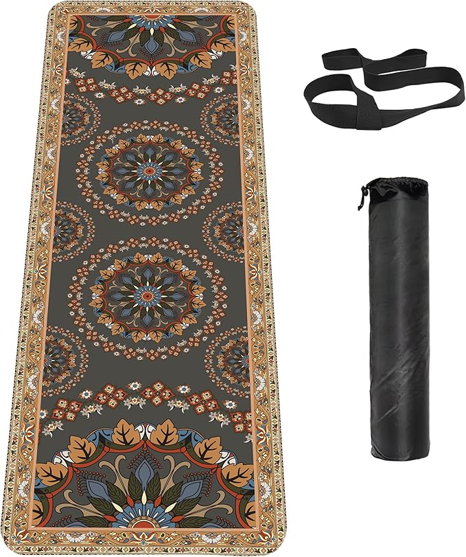 Non Slip Yoga Mat TPE Workout Mat for Men Women, Thick Workout Mat with Carrying Strap, Fitness Mats for Exercise, Yoga, Fitness, Pilates, Floor Workouts (72" x 24" x 6mm)