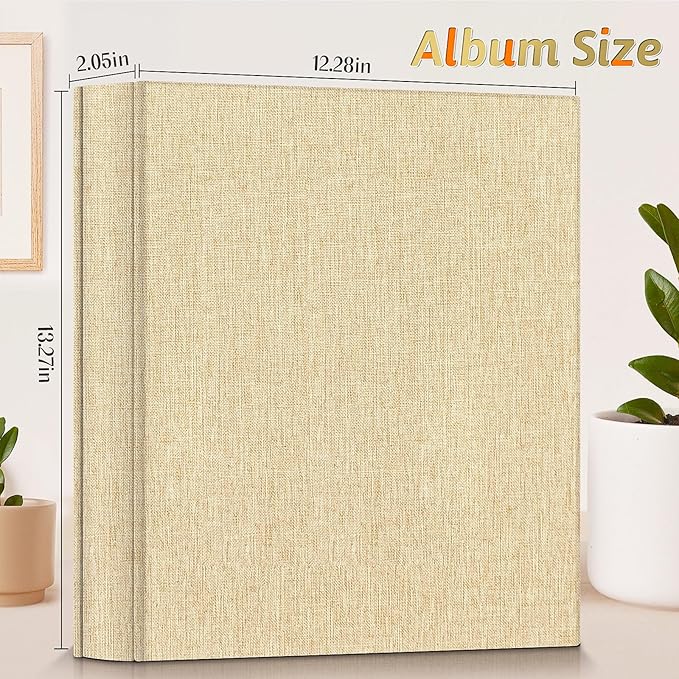 Popotop Photo Album 4x6 600 Pockets for Wedding Gifts,Linen Hardcover Picture Albums for Family Anniversary Baby Vacation Pictures