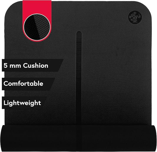 Manduka Begin Yoga Mat 68" - 5mm Cushioning | Comfortable, Lightweight & Reversible with Alignment Stripe | Budget-Friendly | 68 x 24 inches