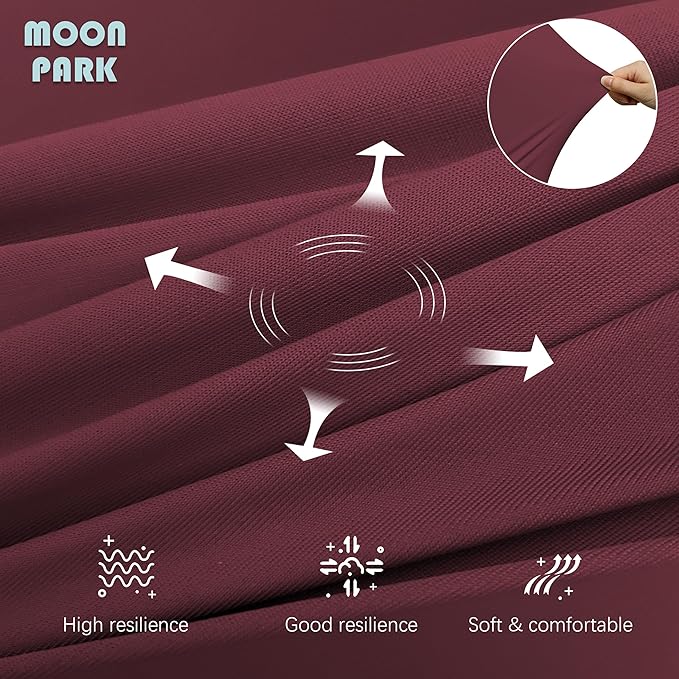MOON PARK Pregnancy Pillows for Sleeping - U Shaped Full Body Maternity Pillow with Removable Cover - Support for Back, Legs, Belly, HIPS - 57 Inch - Burgundy - Cooling Cover