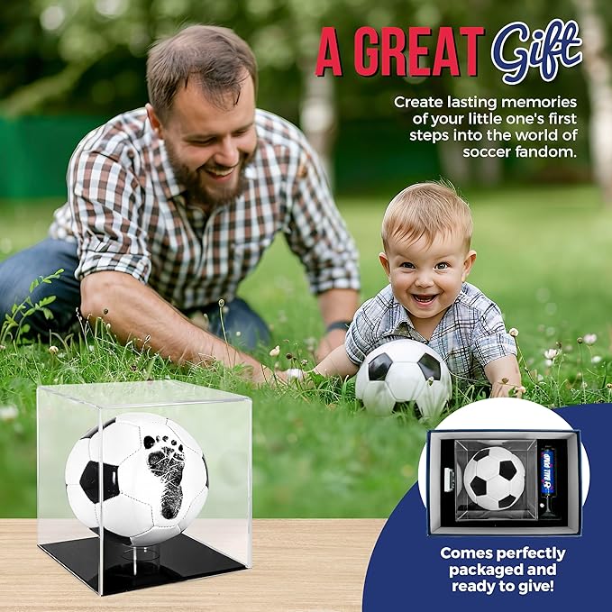 Circa Print Baby Soccer Ball Handprint Kit, Ink Pad for Hand and Footprints - Unique Keepsake for Dads, Baby Shower Present for Moms, Newborn Gift