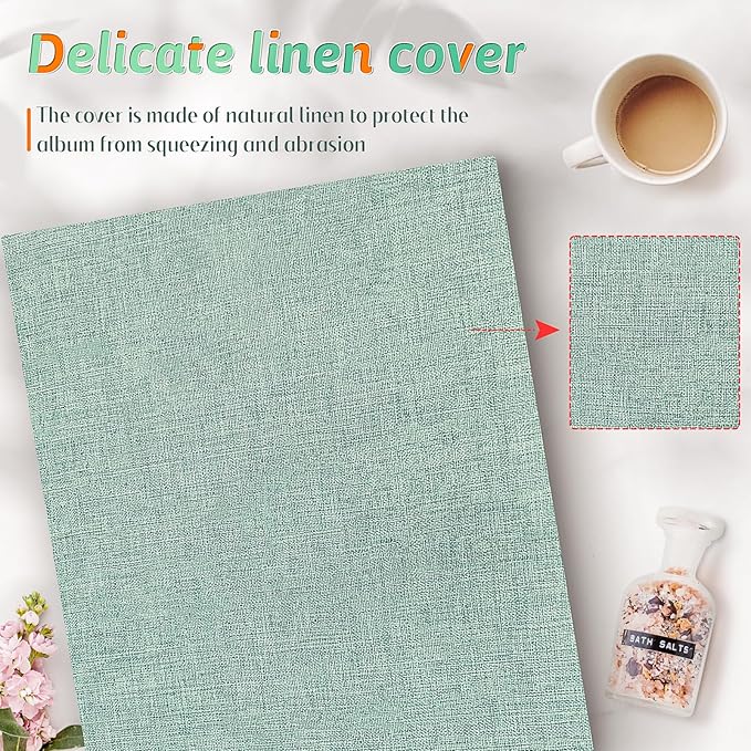 Popotop Photo Album 4x6 1000 Pockets for Wedding Gifts,Linen Hardcover Picture Albums for Family Anniversary Baby Vacation Pictures