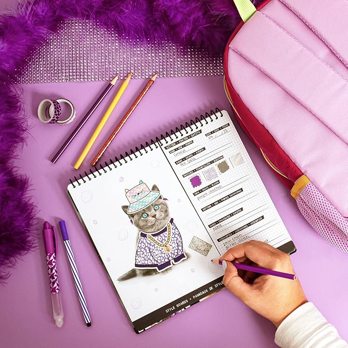 Fashion Angels Pet Fashion Sticker Stylist - 30 Style Sheets for Kids Coloring - Name, Accessorize, and Design Unique Outfits for Your Favorite Animals - Road Trip Essentials - Ages 6 and Up