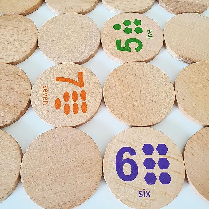 bee smart Wooden Memory Game - Matching Memory Game for Kids 3 and Up, 16Pcs | Educational Toy for Preschool Toddlers Board Games (Numbers)