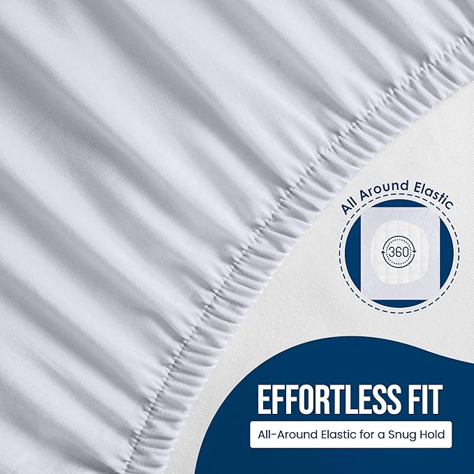 Utopia Bedding Waterproof Mattress Protector Crib Size, Premium Terry Mattress Cover 200 GSM, Breathable, Fitted Style with Stretchable Pockets (White)