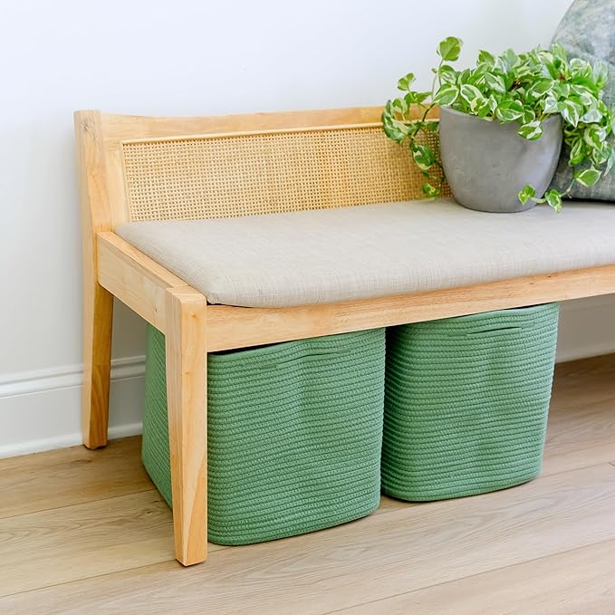 NaturalCozy 13x15x13 Kallax Storage Cubes Bins, 3 Pack | Cotton Rope Cube Storage Bin Woven Baskets for Organizing | Kallax Insert Storage Baskets for Shelves Organizer, Kids Toy, Closet Baby Nursery