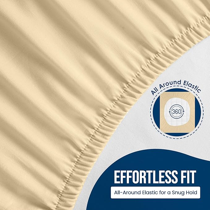 Utopia Bedding Waterproof Mattress Protector Queen Size, Premium Terry Mattress Cover 200 GSM, Breathable, Fitted Style with Stretchable Pockets (Beige)