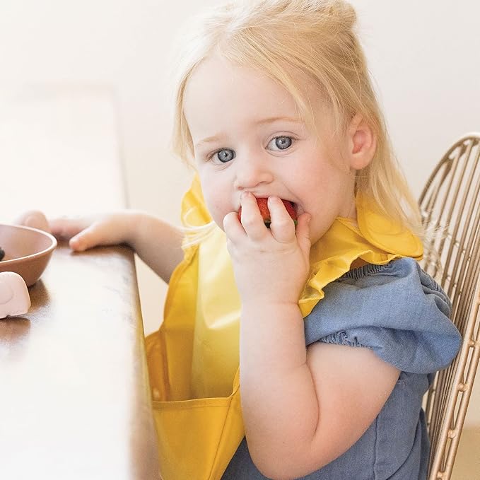 Tiny Twinkle Mess Proof Baby Bibs for Eating - Waterproof, Wipeable Bibs - Toddler Bibs - Travel Friendly - PFAS, PVC, BPA, Phthalate Free - Baby Food Bibs(3 Pack,Petite Safari)