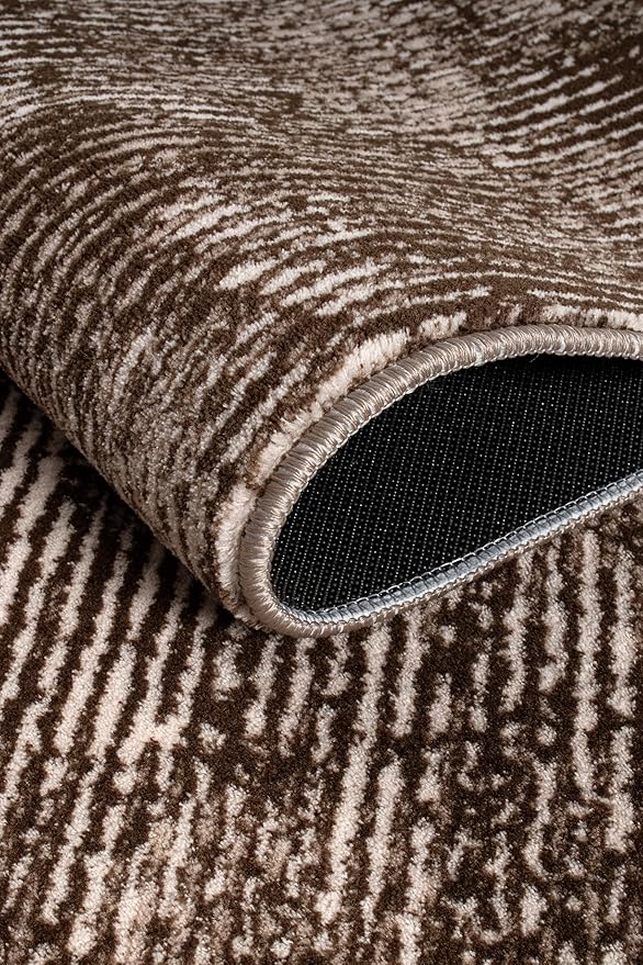 Non-Slip Washable 5x7 Area Rugs for Living Room Bedroom, Ultra Soft Bedside Rug, Indoor Floor Carpet for Kids Girls and Boys, Dorms, Nursery Rooms, Non-Skid Area Rug, Abstract Brown Beige, 5' x 7'