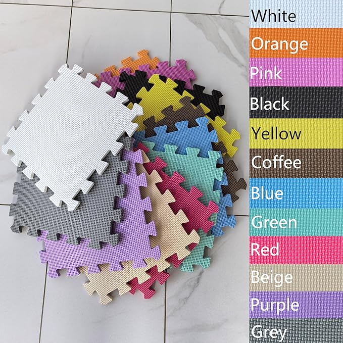 MQIAOHAM® 25 Pieces Puzzle Play Mats, Soft Baby Play Mat, Kids Interlocking Foam Floor Tiles, Toddlers Carpet Playmats
