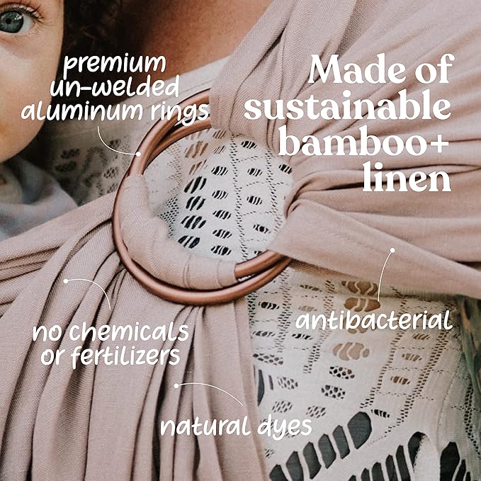 Nalakai Ring Sling Baby Carrier, Soft Linen Baby Sling, Baby Wrap, Comfort, Style, and Giving Back - Carry Your Little One with Love