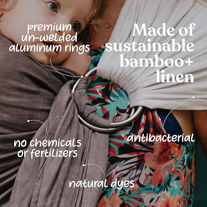 Nalakai Ring Sling Baby Carrier, Soft Linen Baby Sling, Baby Wrap, Comfort, Style, and Giving Back - Carry Your Little One with Love