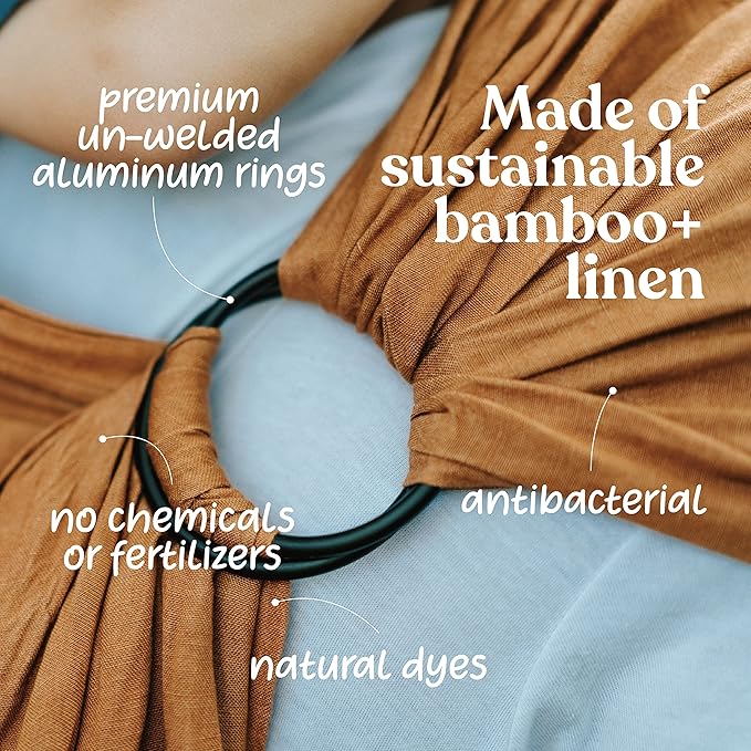 Nalakai Luxury Ring Sling Baby Carrier, Soft Linen Blend Baby Sling, Baby Wrap, Wear Your Little One Close to Your Heart, Comfort, Style