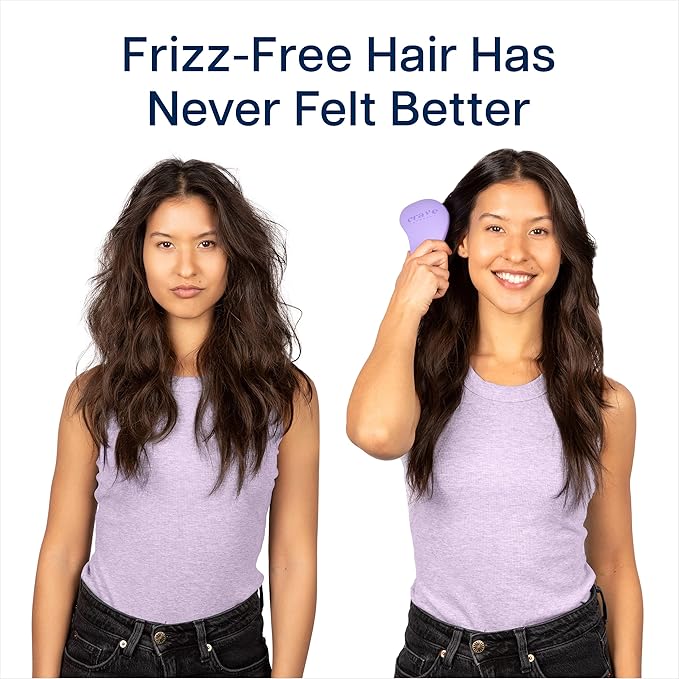 Crave Naturals Glide Thru Detangling Brush for Adults and Kids - Detangler Brush for Curly or Straight, Wet or Dry Hair - Gentle on Tangles Hair Comb - 7.5x3-Inch, Turquoise and Purple (Pack of 2)